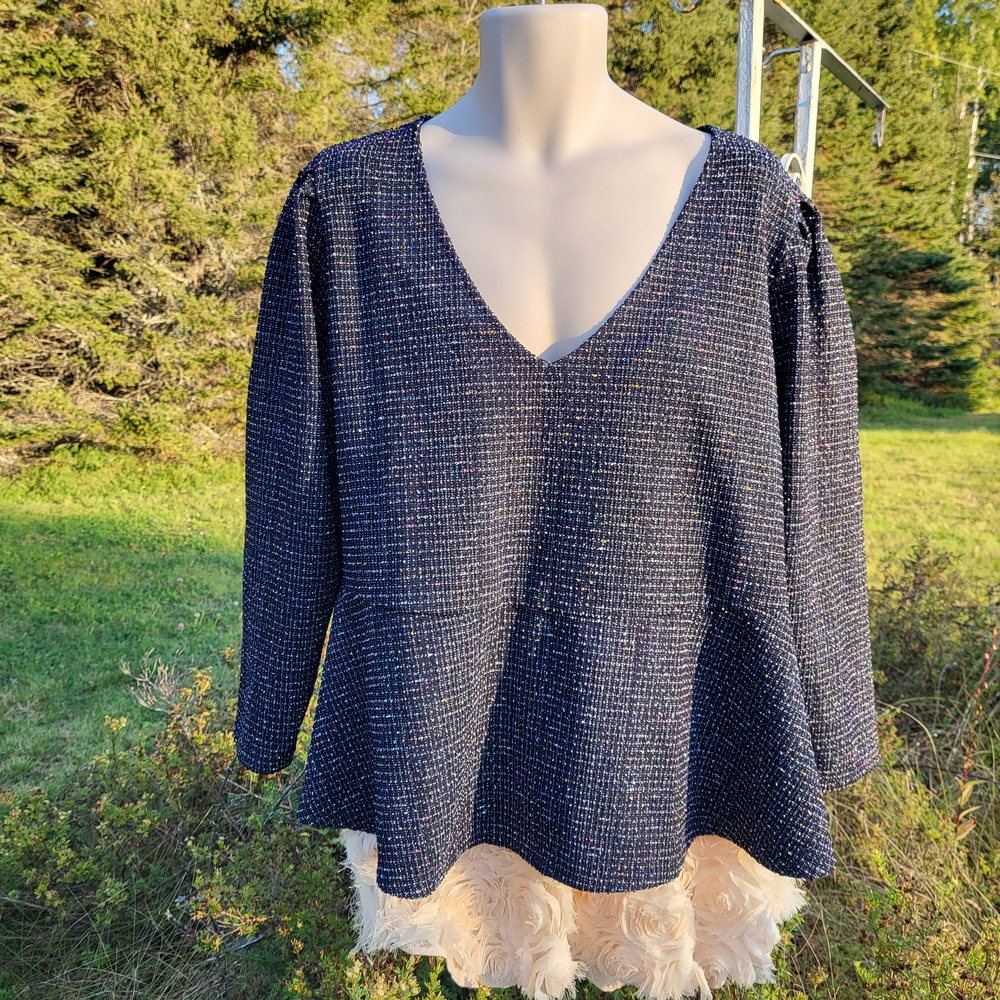 "Pretty + Peplum" TORRID Midnight Blue V-Neck Top